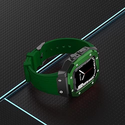 Kanuz Alloy Watch Case Strap สำหรับ Apple Watch Series 8 7 6 5 4 SE 45 มม. 42 มม. 44 มม. เฟรมการปรับเปลี่ยนเฟรมแบบสบาย
