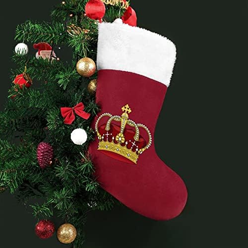 King Crown ส่วนบุคคล Christmas Stocking Xmas Fireplace Family Party Hanging Decorations