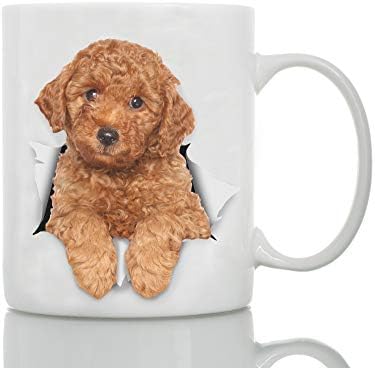 ตลกสีแดงพุดเดิ้ลแก้วสุนัข-เซรามิกแก้วกาแฟตลก-ของขวัญที่สมบูรณ์แบบคนรักสุนัข-แก้วกาแฟน่