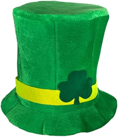 Ryaolfly St Patricks Day Hats วันแพทริคของ Velvet Green Shamrock หมวกท็อป Patricks Day Party อุปกรณ์เสริมอุปกรณ์เสริมต้นไม้สีเขียวทอปเปอร์สำหรับปาร์??